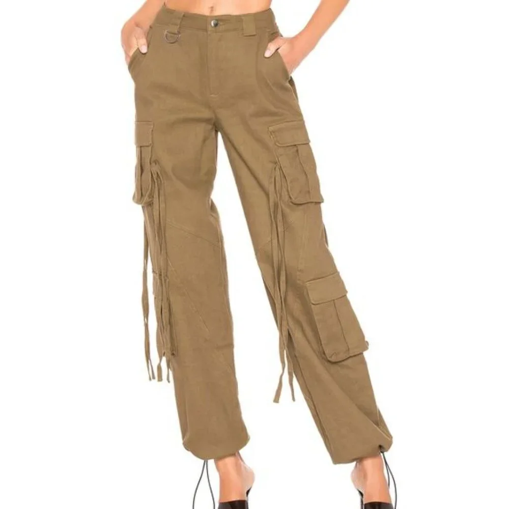 I.AM.GIA Olive Green Cargo Track Pants - Picture 2 of 16